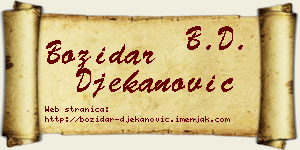 Božidar Đekanović vizit kartica